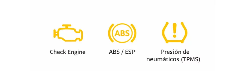 Testigos de advertencia del coche